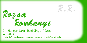 rozsa romhanyi business card