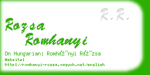 rozsa romhanyi business card